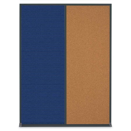 United Visual Products Single Door Radius Plus Corkboard, 18"X UV8000PLUS-SATIN-CORK